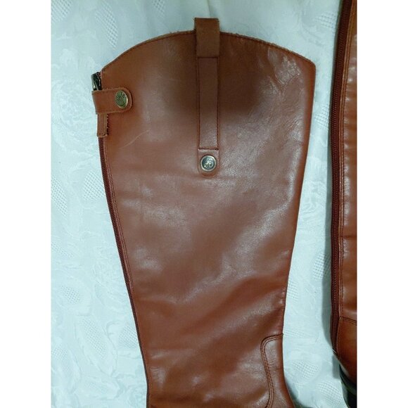 Sam Edelman Penny Whiskey Brown Leather Riding Boots Zip 10 M - Picture 3 of 16